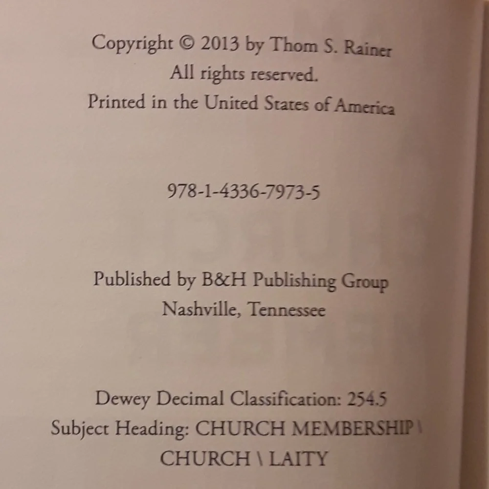 I AM A CHURCH MEMBER Hardcover Book By, Thom S. Rainer